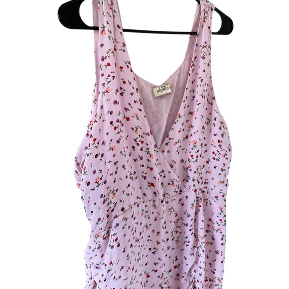 Nicholas Pink Floral Ruched Silk Dress - Picture 5 of 8